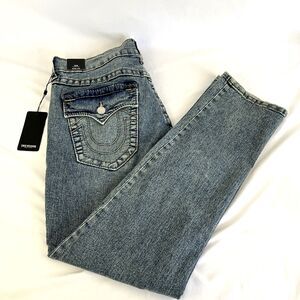 New Mens True Religion Geno Big T Flap Relaxed Slim Fit Jeans Sz 36x32 NWT $199